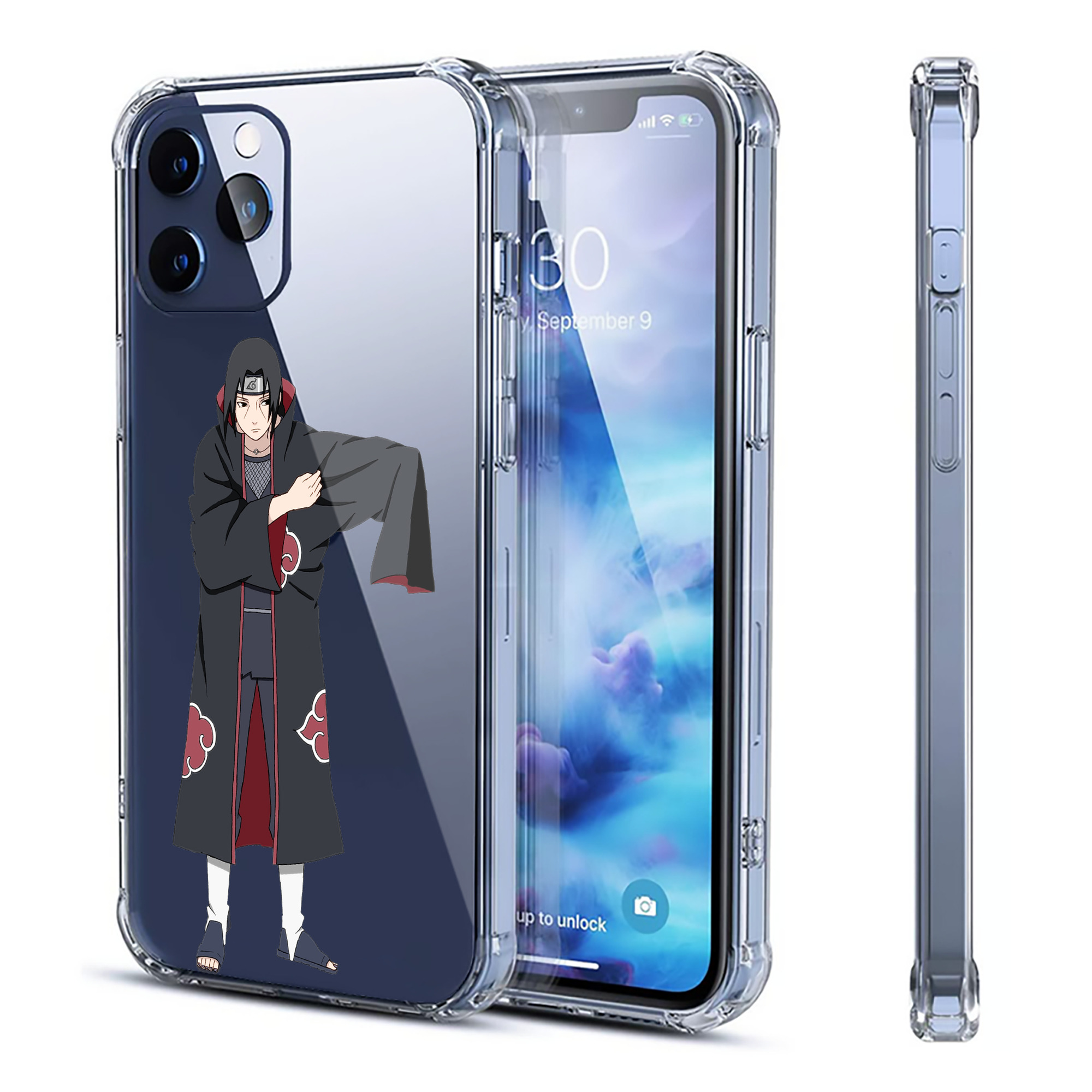 （画像用） NARUTO -ナルト- うちは イタチ Uchiha Itachi 【iPhone 12シリーズ対応】透明スマホケース（クリアソフトケース）